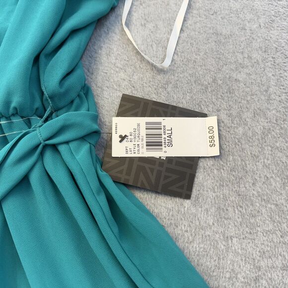 iZ Byer Dress Womens Small Blue Green Short Sleeve Mini Dress NEW - Picture 3 of 9